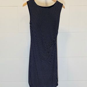 Loft XSP navy/white polka dot dress